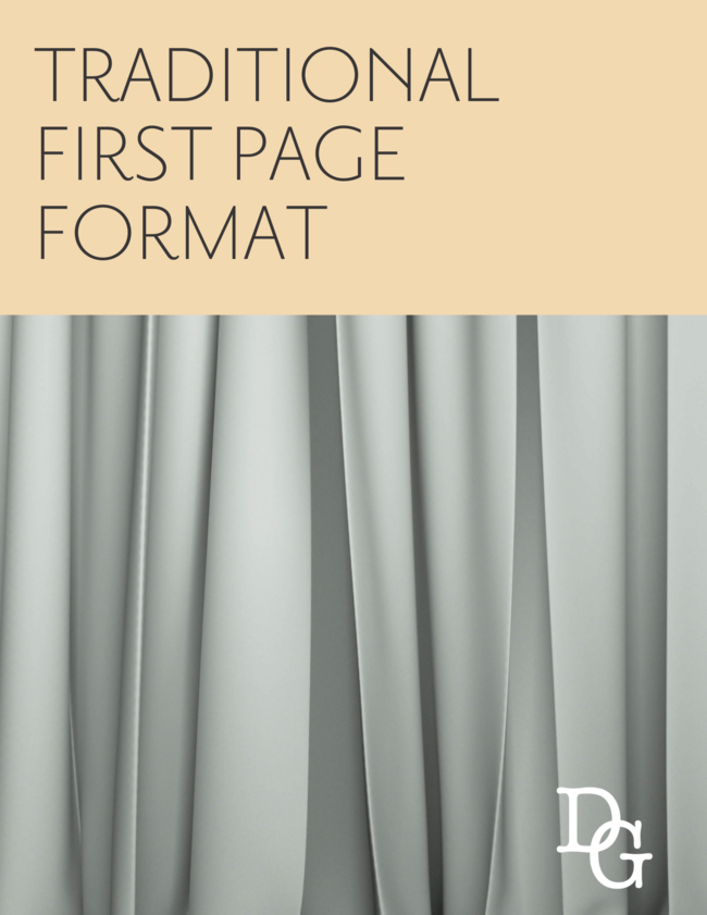 Traditional First Page Format