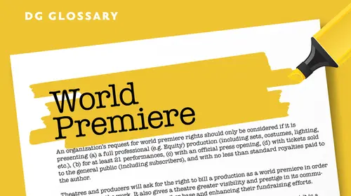 Illustration of a yellow highlighter accenting the words World Premiere