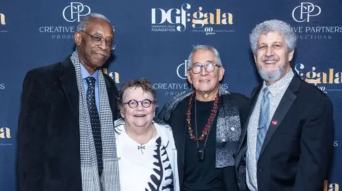 L-R: Carlyle Brown, Constance Congdon, Philip Kan Gotanda, and Todd London at the 2022 DGF Gala. Photo by Rebecca Michelson.